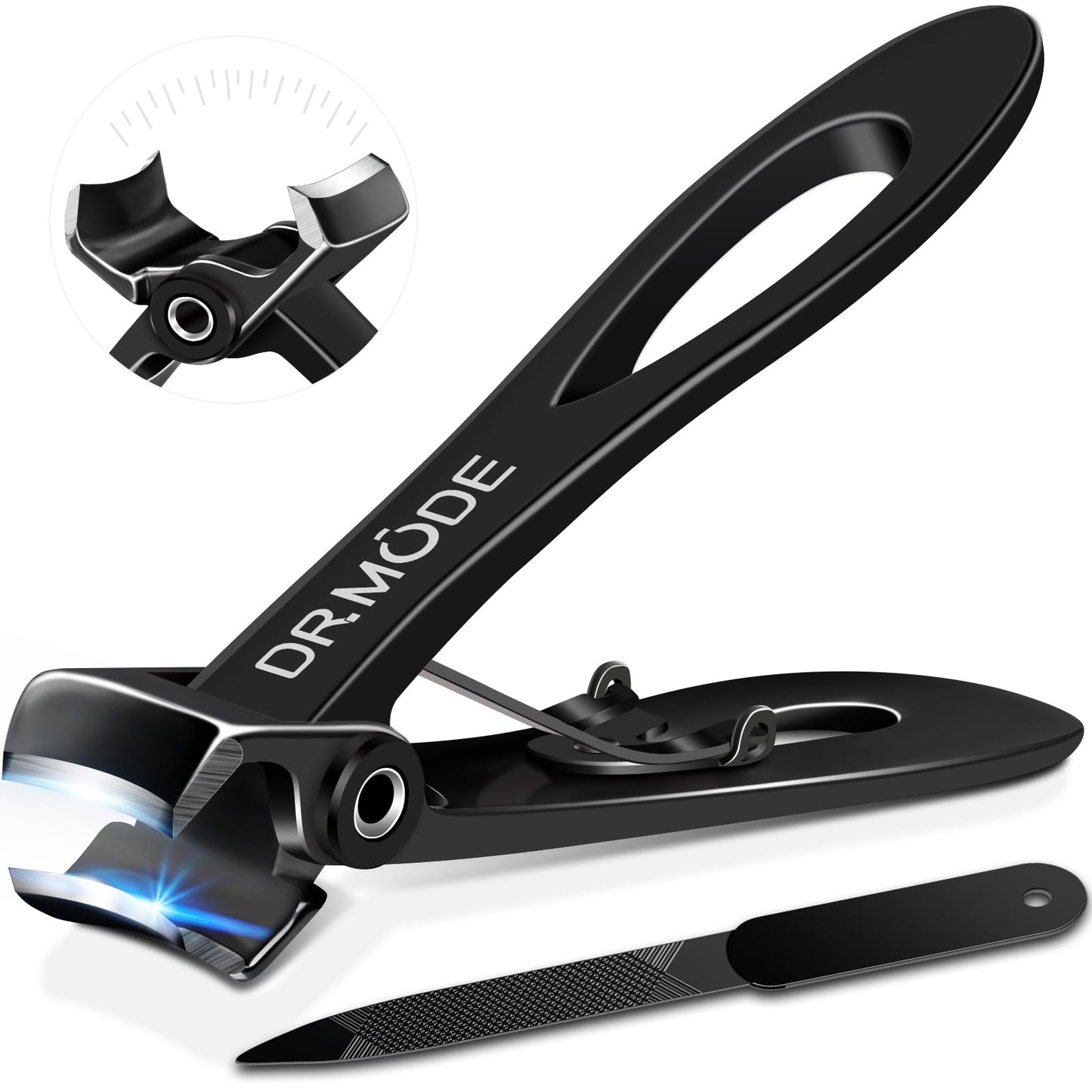 Nail Clippers for Men Thick Nails -DRMODE Heavy Duty Large Toenail Clippers for Thick Nails with Wide Jaw Opening, Ultra Sharp Stainless Steel Finger Nail Clippers Cutter for Tough Nail Seniors Adult