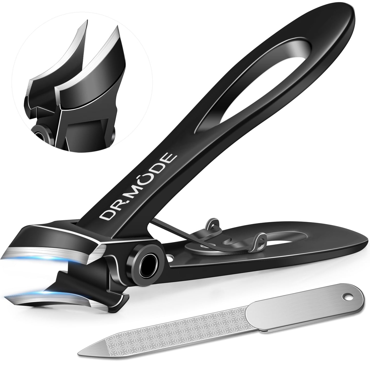 Nail Clippers for Men Thick Nails -DRMODE Heavy Duty Large Toenail Clippers for Thick Nails with Wide Jaw Opening, Ultra Sharp Stainless Steel Finger Nail Clippers Cutter for Tough Nail Seniors Adult