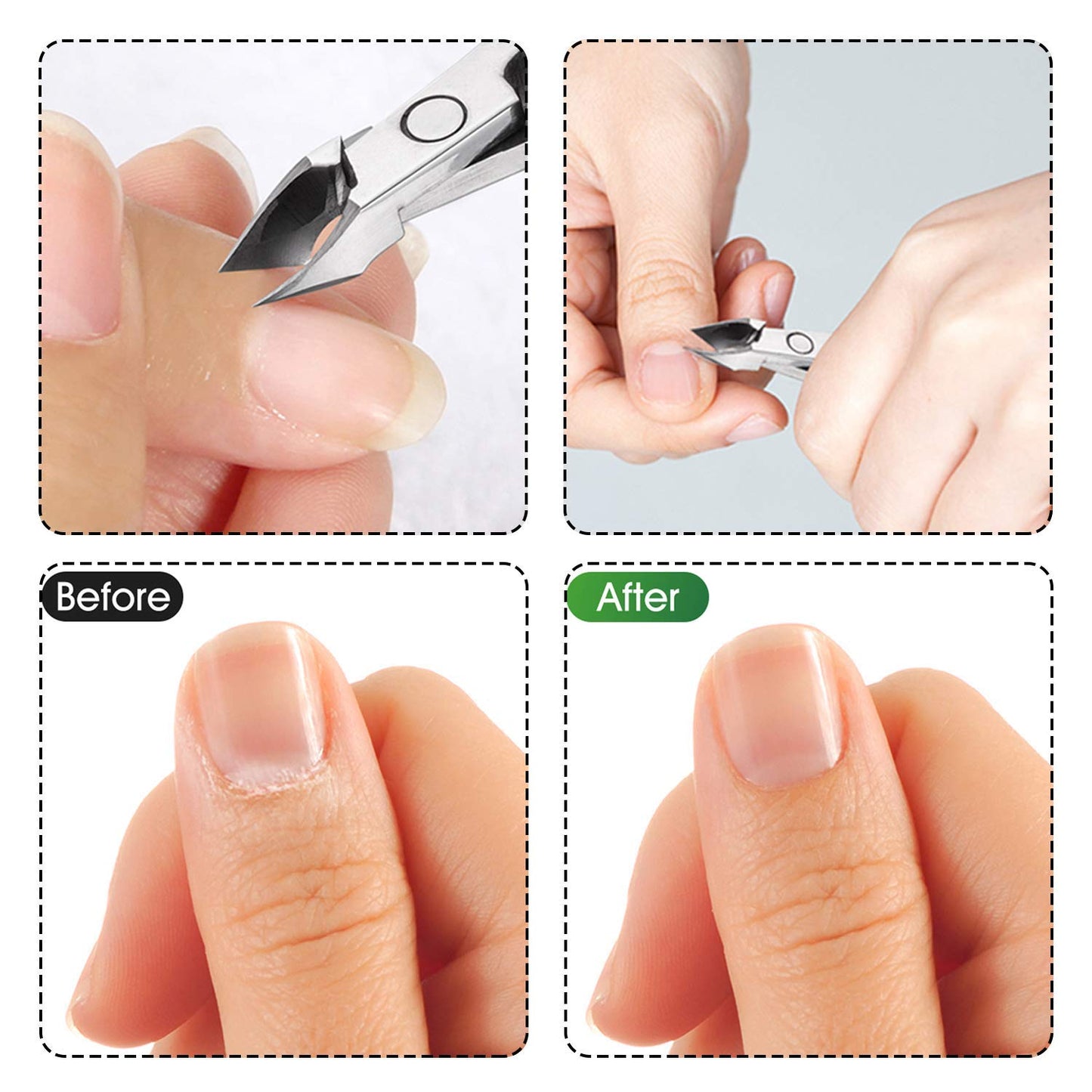 Cuticle Nippers 3/4 Cuticle Trimmer Clippers Stainless Steel Scissors Extremely Sharp Edge Cutter Pedicure Treatment Manicure Tool, opove X7 Matte Gold