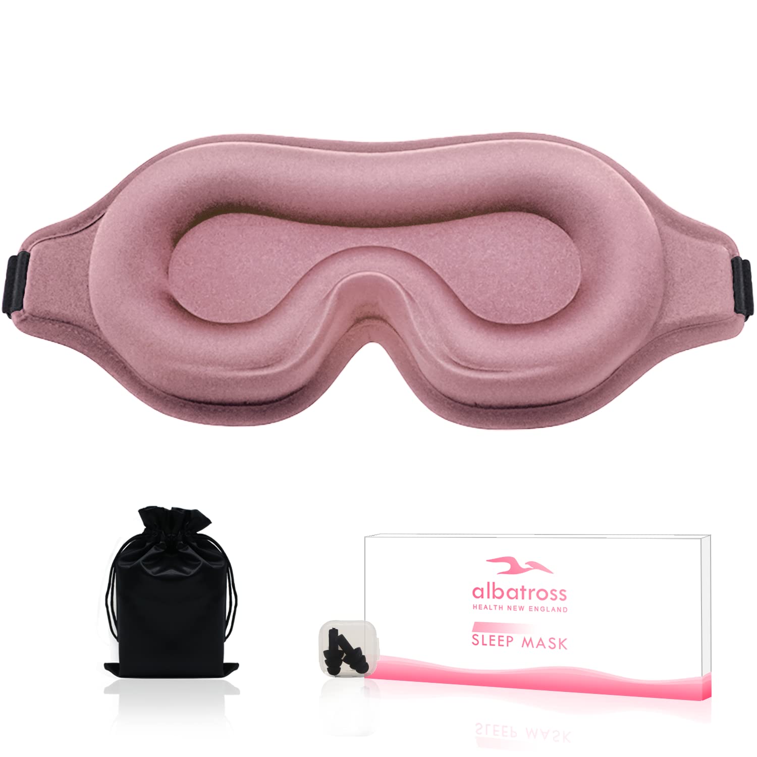 Sleep Eye Mask for Side Sleeper, Lash Extensions 3D Contoured Cup Sleeping Mask for Men Women, Travel Blackout Night Blindfold Eye Shade Cover with Adjustable Strap (Black-Side Sleeper)