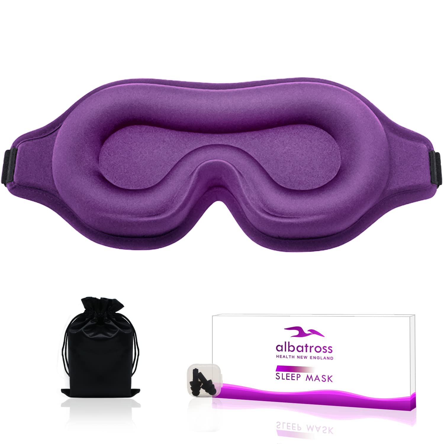 Sleep Eye Mask for Side Sleeper, Lash Extensions 3D Contoured Cup Sleeping Mask for Men Women, Travel Blackout Night Blindfold Eye Shade Cover with Adjustable Strap (Black-Side Sleeper)