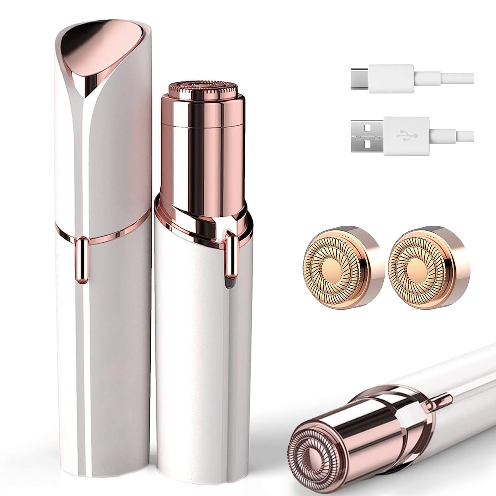 Facial Hair Removal for Women, Electric Painless Facial Hair Remover for Face, Lip, Chin with USB Rechargeable