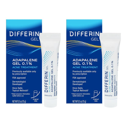 Differin Acne Treatment Gel, 90 Day Supply, Retinoid Treatment for Face with 0.1% Adapalene, Gentle Skin Care for Acne Prone Sensitive Skin, 45g Pump (Packaging May Vary)
