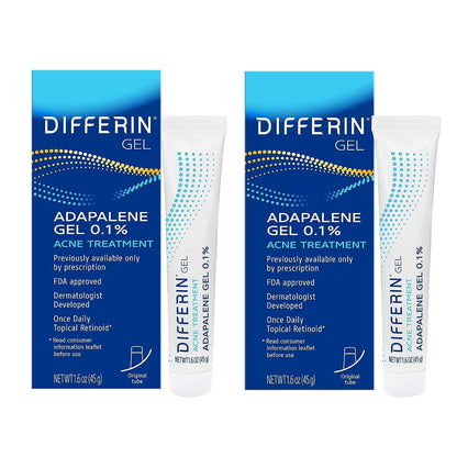 Differin Acne Treatment Gel, 90 Day Supply, Retinoid Treatment for Face with 0.1% Adapalene, Gentle Skin Care for Acne Prone Sensitive Skin, 45g Pump (Packaging May Vary)