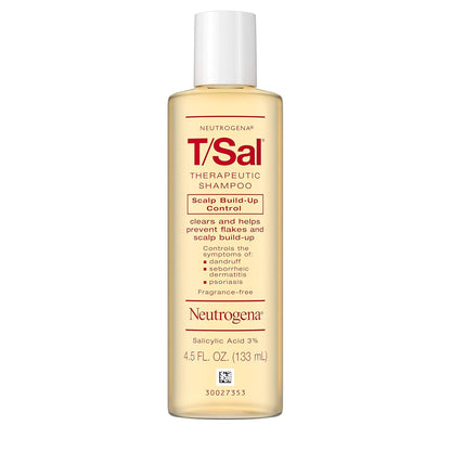 Neutrogena T/Sal Therapeutic Shampoo for Scalp Build-Up Control with Salicylic Acid, Scalp Treatment for Dandruff, Scalp Psoriasis & Seborrheic Dermatitis Relief, 4.5 fl. oz
