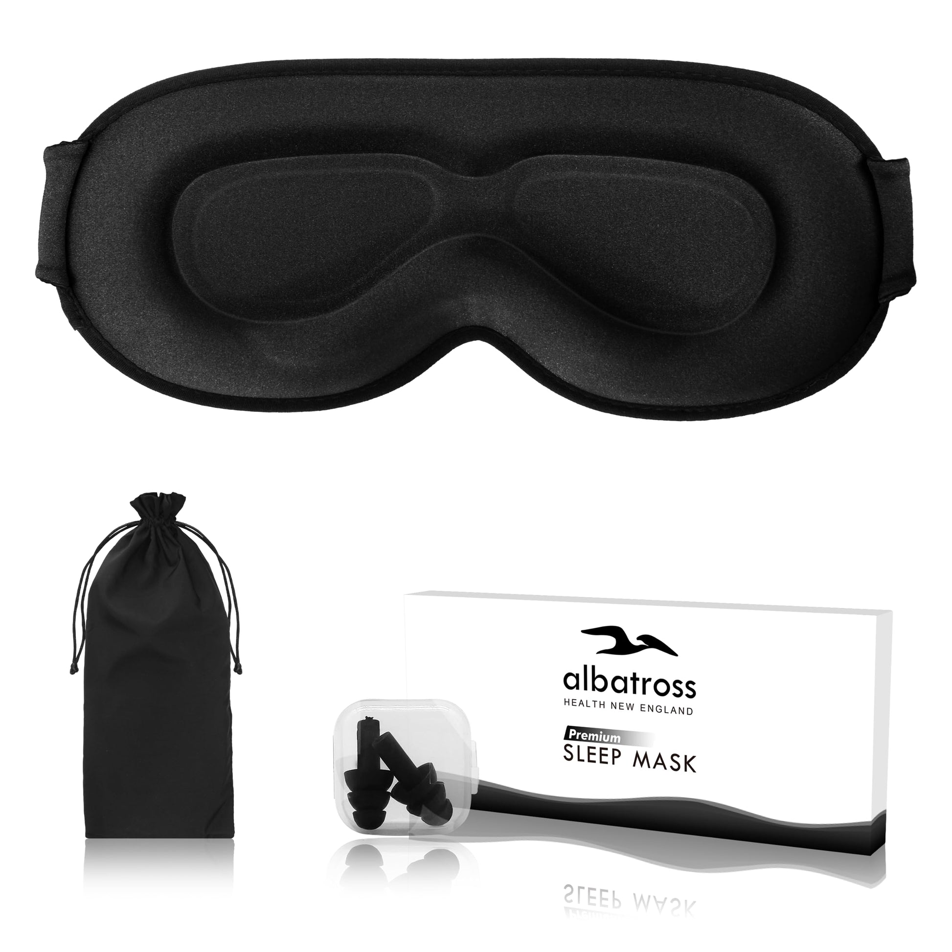 Sleep Eye Mask for Side Sleeper, Lash Extensions 3D Contoured Cup Sleeping Mask for Men Women, Travel Blackout Night Blindfold Eye Shade Cover with Adjustable Strap (Black-Side Sleeper)